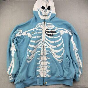 Kanye West Skeleton Hoodie Mens 4XL Blue LRG Lifted Research Group Dead Serious